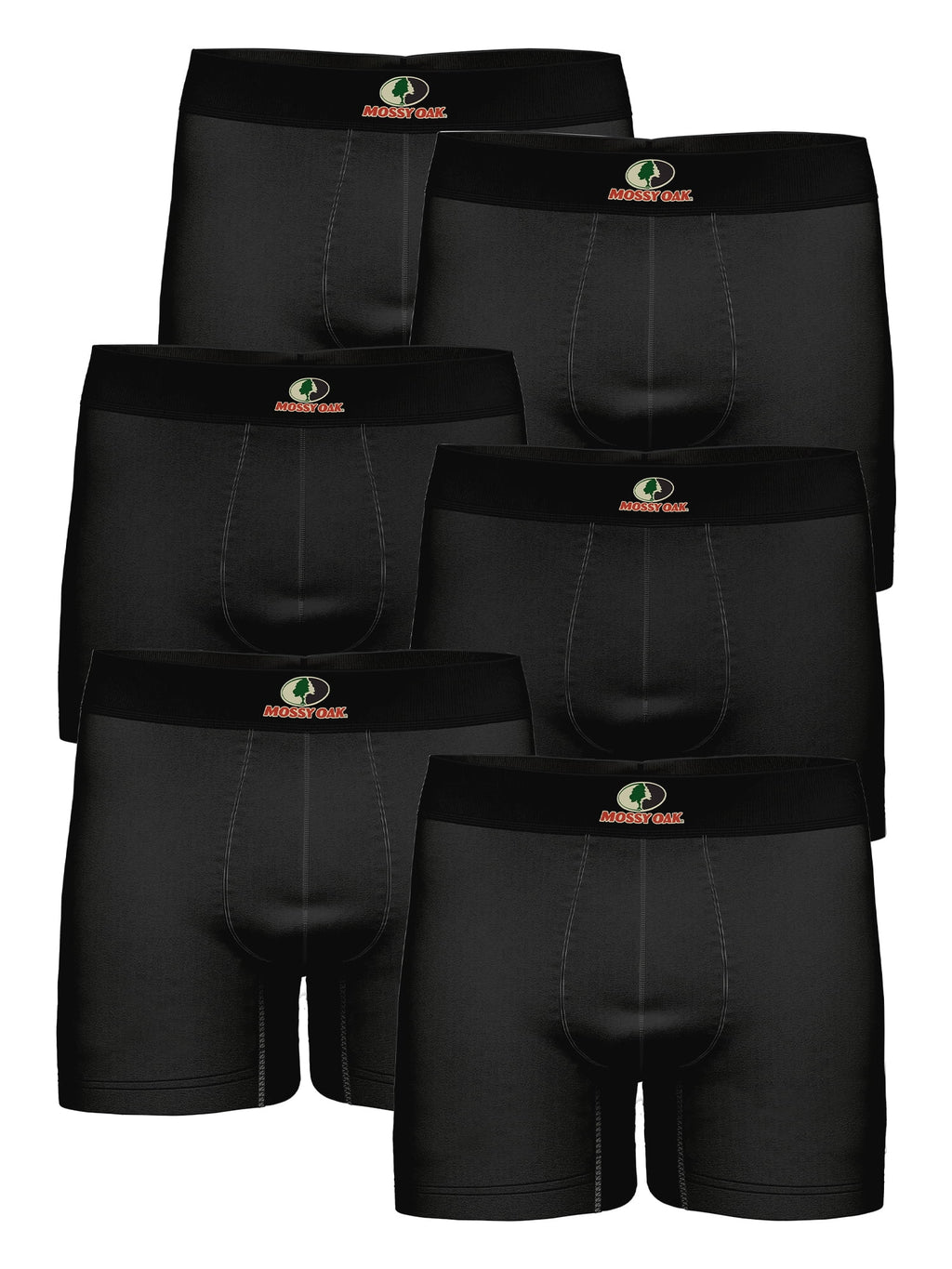 Mossy Oak Cotton Mens Briefs Breathable Underwear for Men, Black 6-Pack