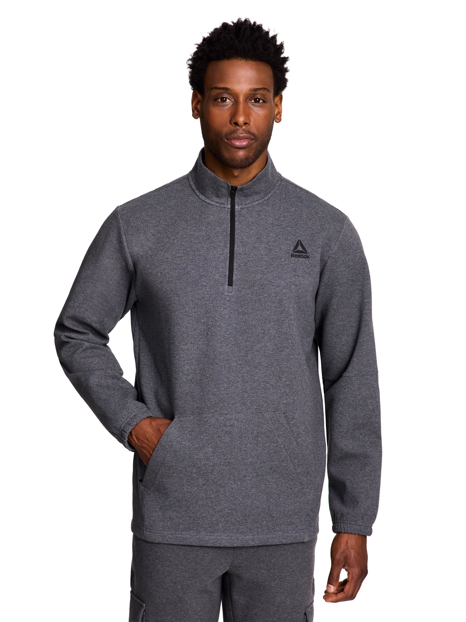 Reebok Men's and Big Men's Unwind Mock Neck Quarter Zip Sweatshirt, Sizes XS-5XL
