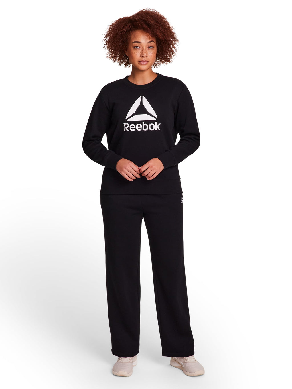 Reebok Women's and Women's Plus Sport Core Crewneck and Straight Leg Pant 2-Piece Set, Sizes XS-4X
