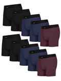 Rustler Everyday Comfort Boxer Briefs for Men, Large, Black/Naval Academy/Fig, 10-Pack