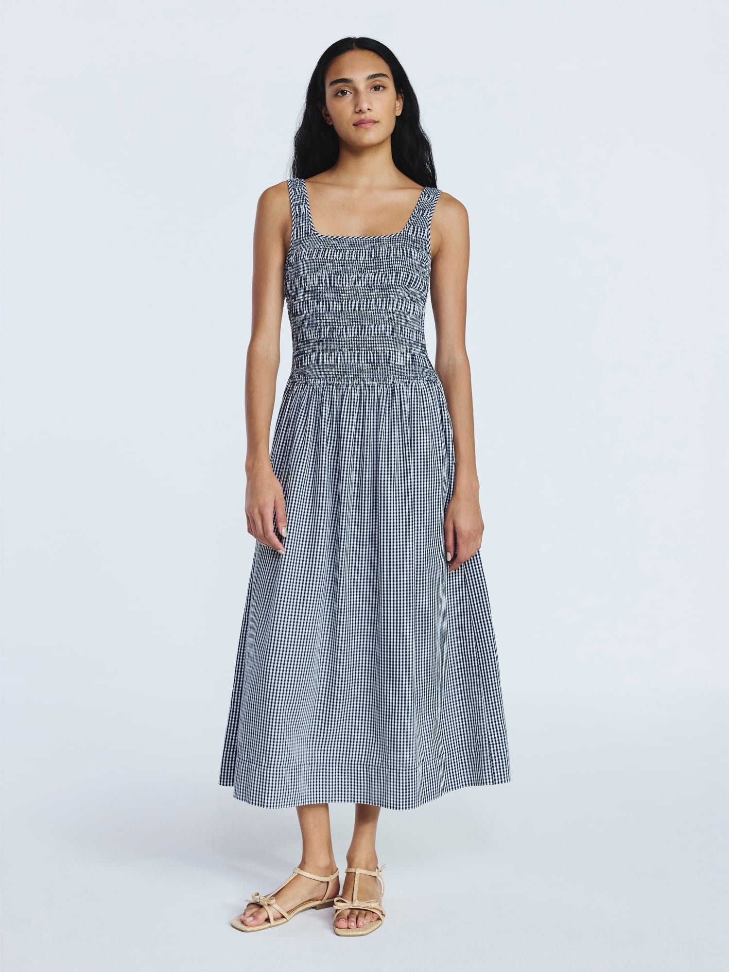 Free Assembly Women's and Women's Plus Cotton Sleeveless Smocked Midi Dress Size-XS to 4X