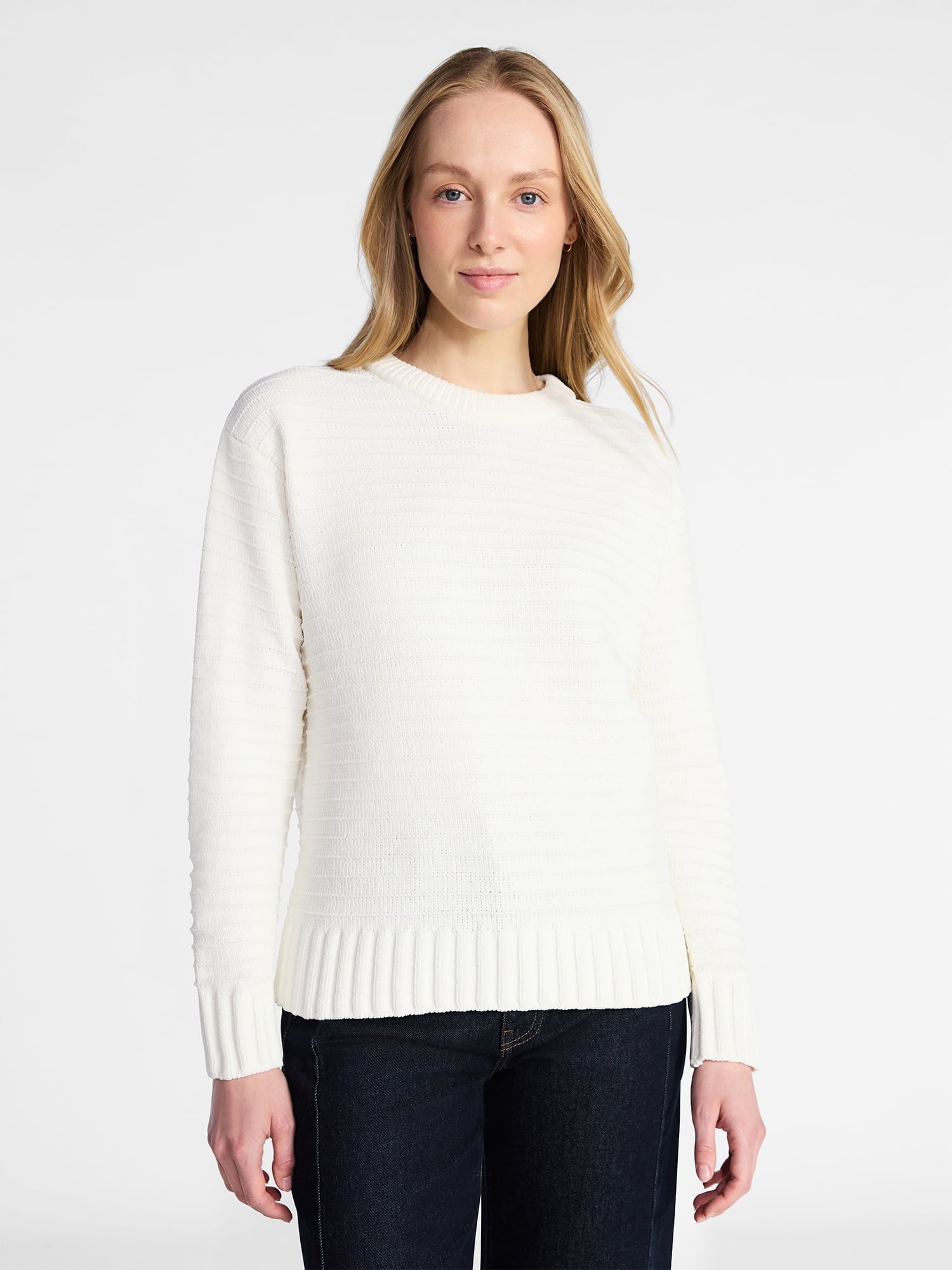 Time and Tru Women's Pullover Chenille Top with Long Sleeves, Sizes XS-XXXL