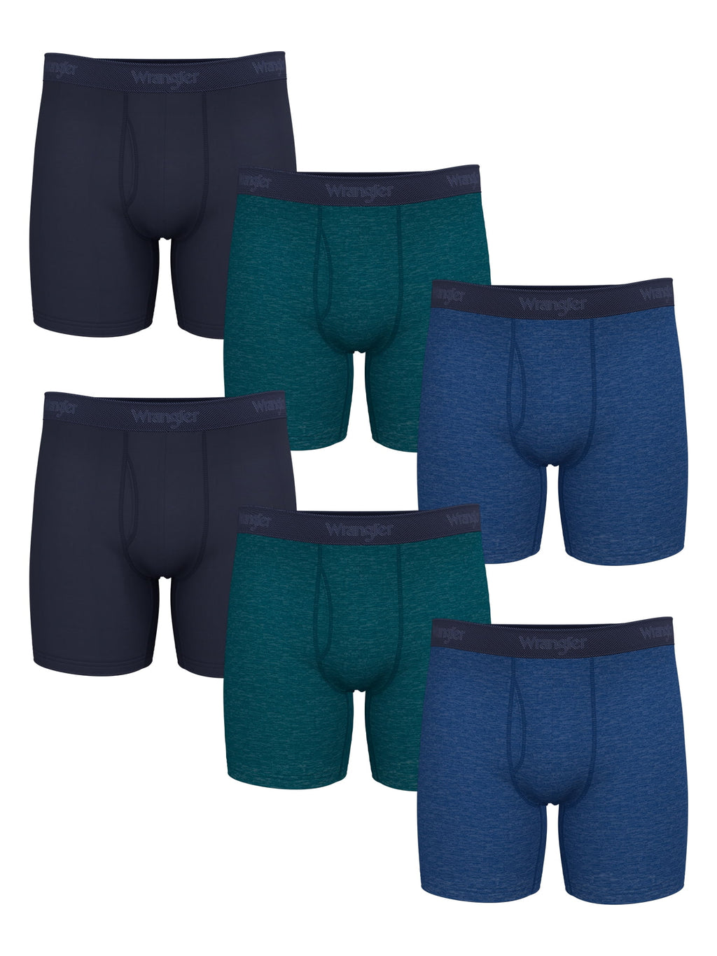 Wrangler Men's Active Stretch Boxer Brief Set, Underwear for Men, L, 6 Pack