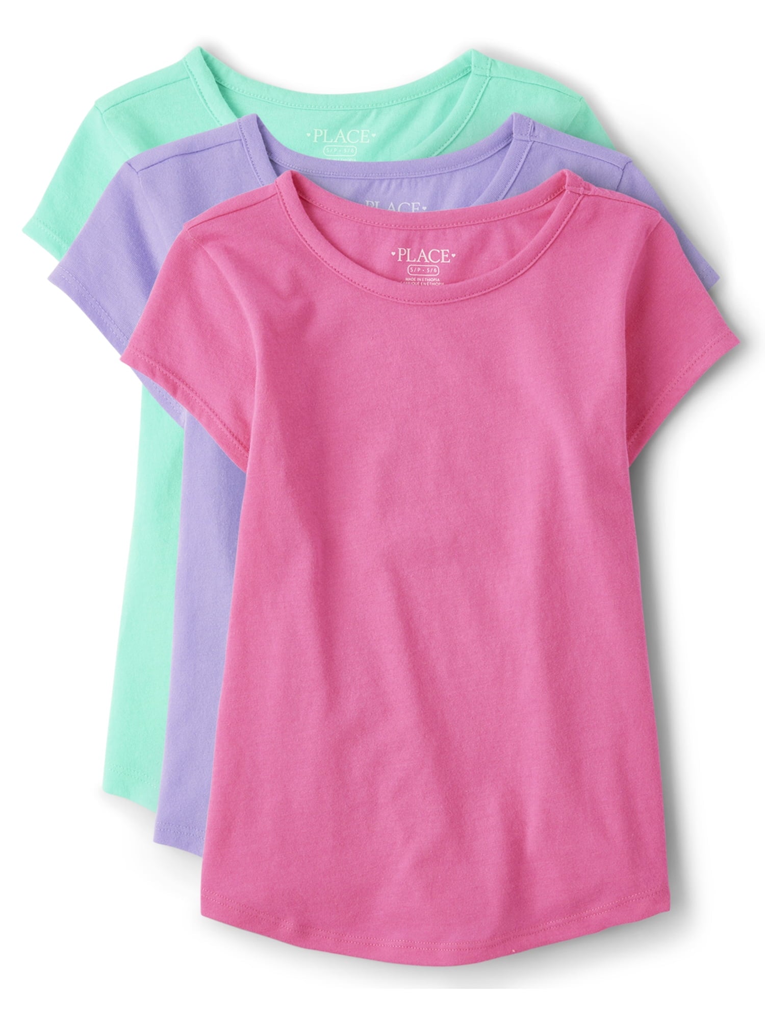 The Children's Place Girls Short Sleeve Shirt Tail T-Shirt, 8-Pack, Sizes XS-XXL