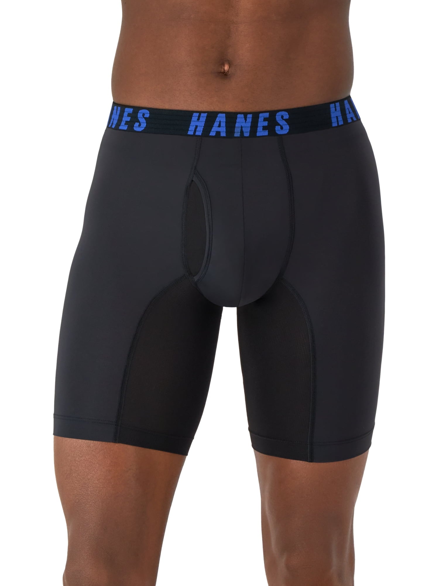 Hanes Moves Men’s Anti-Chafe Long Leg Boxer Brief, X-Temp, 3-Pack, 8" Inseam