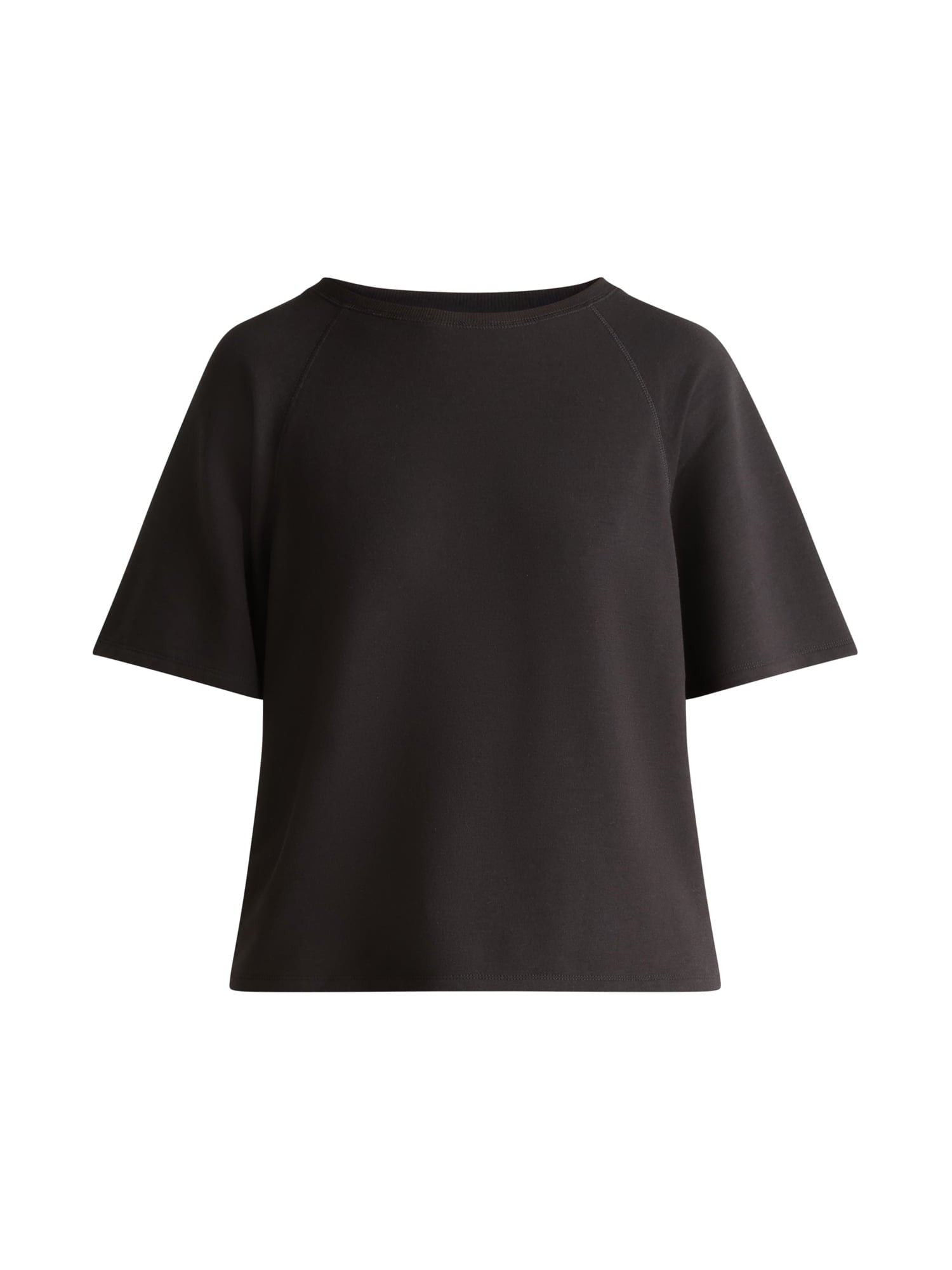 Joyspun Women's French Terry Short Sleeve Top and Shorts Pajama Set, 2-Piece, Sizes XS-3X