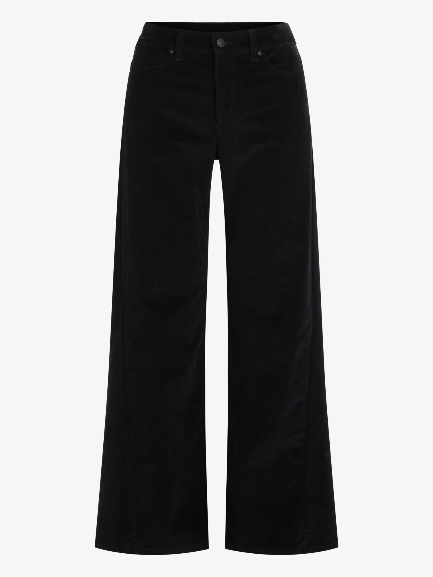 Time and Tru Women's Velvet Wide Leg Pants, 32" Inseam, Size 0-20