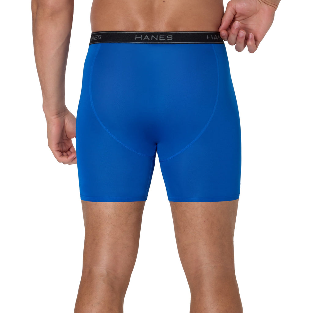 Hanes Men’s Performance Boxer Brief Underwear Pack, Stretch, Assorted, 6-Pack