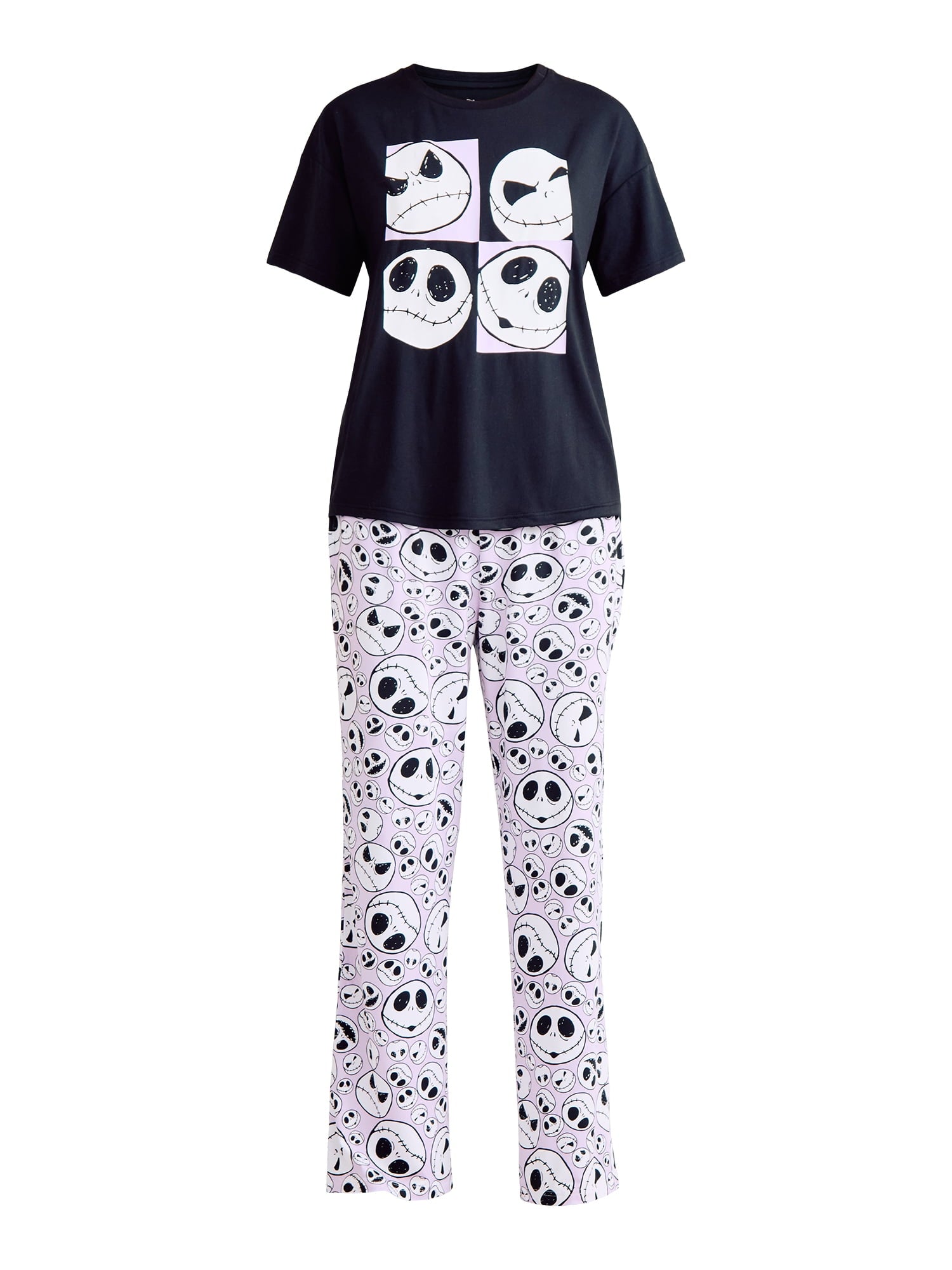 Nightmare Before Christmas Women's Oversized Tee and Pants Pajama Set, 2-Piece, Sizes XS-3X