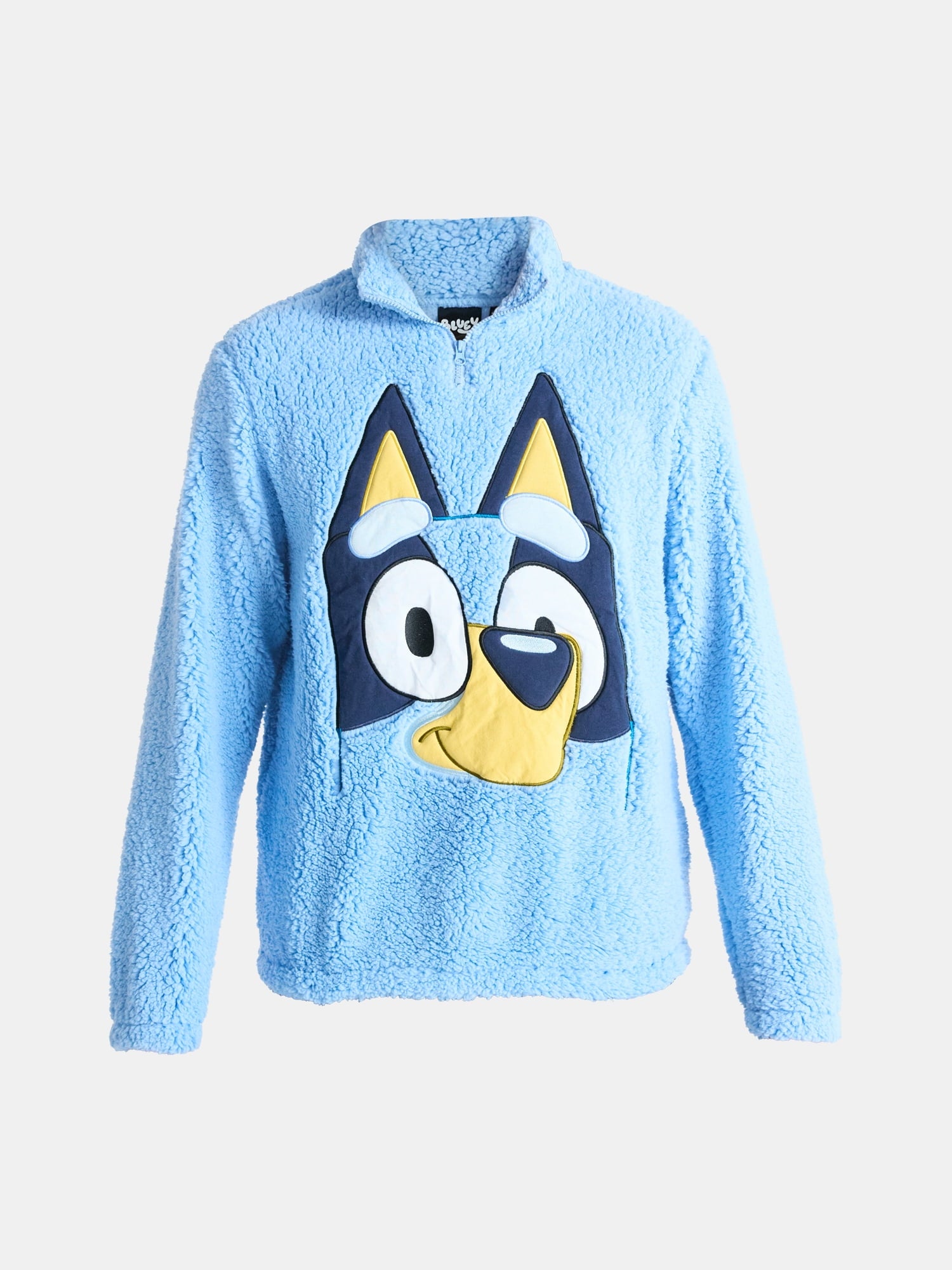 Bluey Men's and Big Men's Plush Fleece Quarter Zip Sweatshirt, Sizes XS-3XL