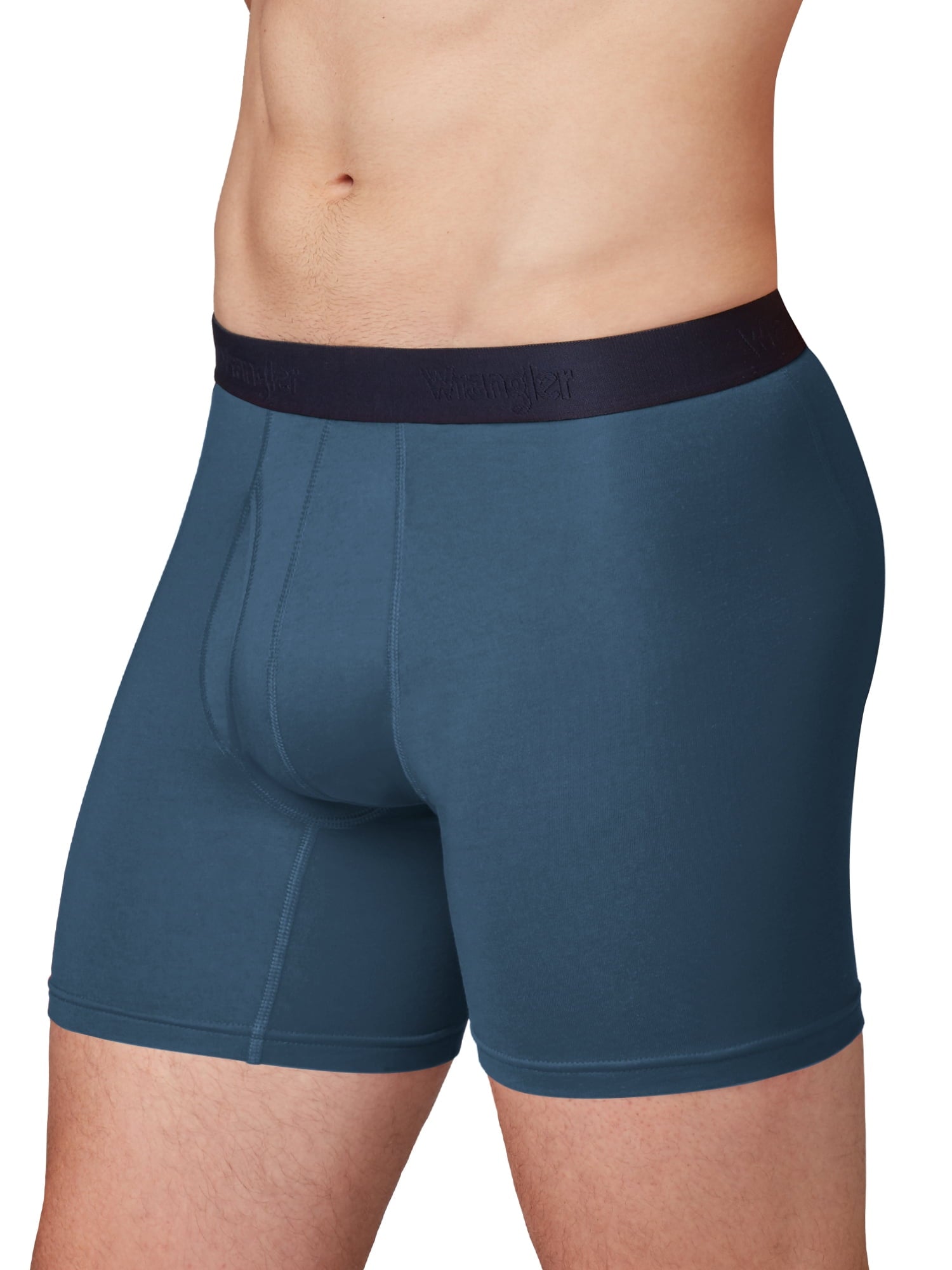 Wrangler Men's Cotton Stretch Boxer Brief Set, Boxer Briefs Underwear for Men, L, 6 Pack