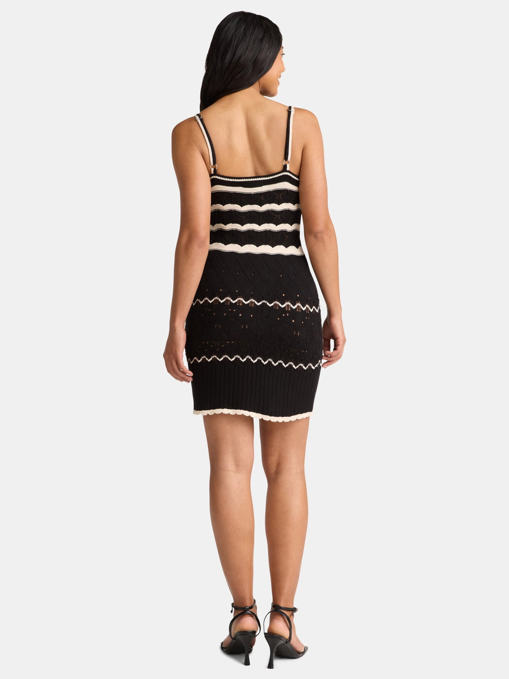 Madden NYC Women's Pointelle Knit Stripe Mini Dress, Sizes XXS-XXL