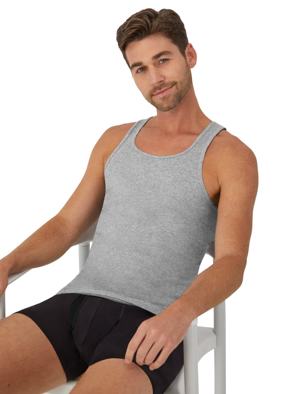 Hanes Men's Tank Tops Undershirt, Moisture-Wicking, Cotton Ribbed Tanks, White or Black/Grey Multipacks