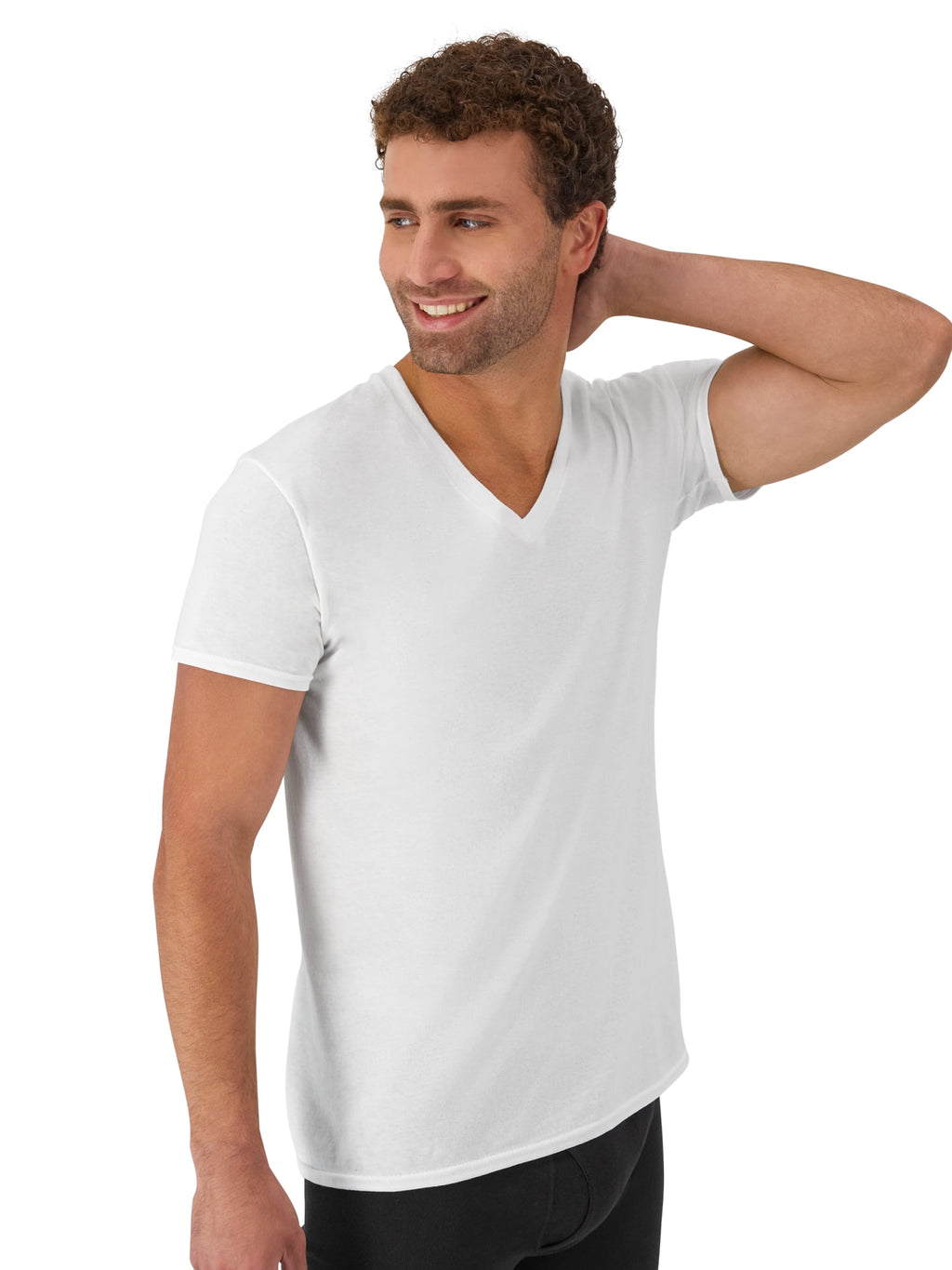 Undershirts T-Shirt Pack, 10-Pack, V-Neck Cotton Tees for Men, Moisture-Wicking, White