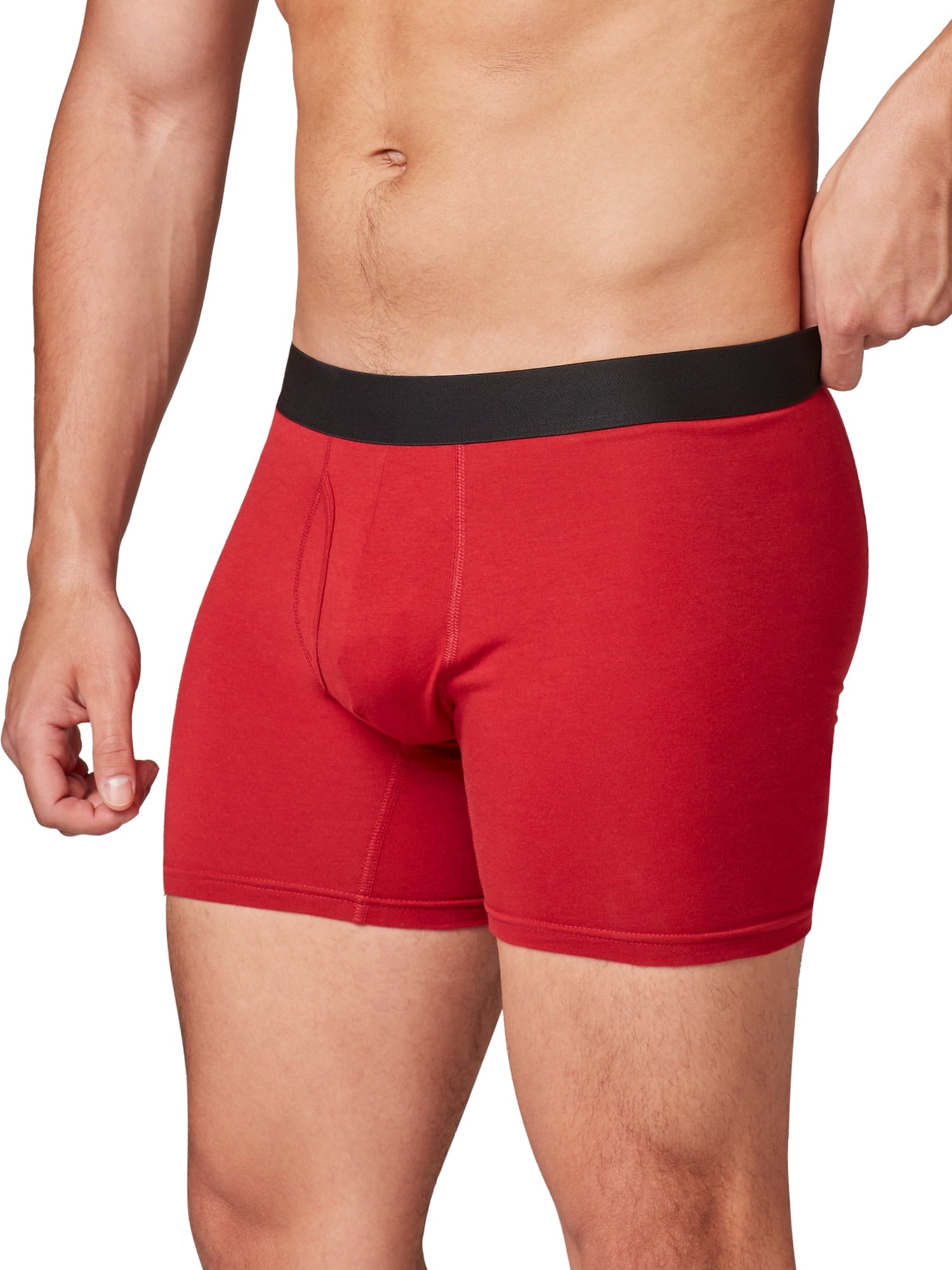 Athletic Works Men's Performance Cotton Boxer Brief, 6 Pack