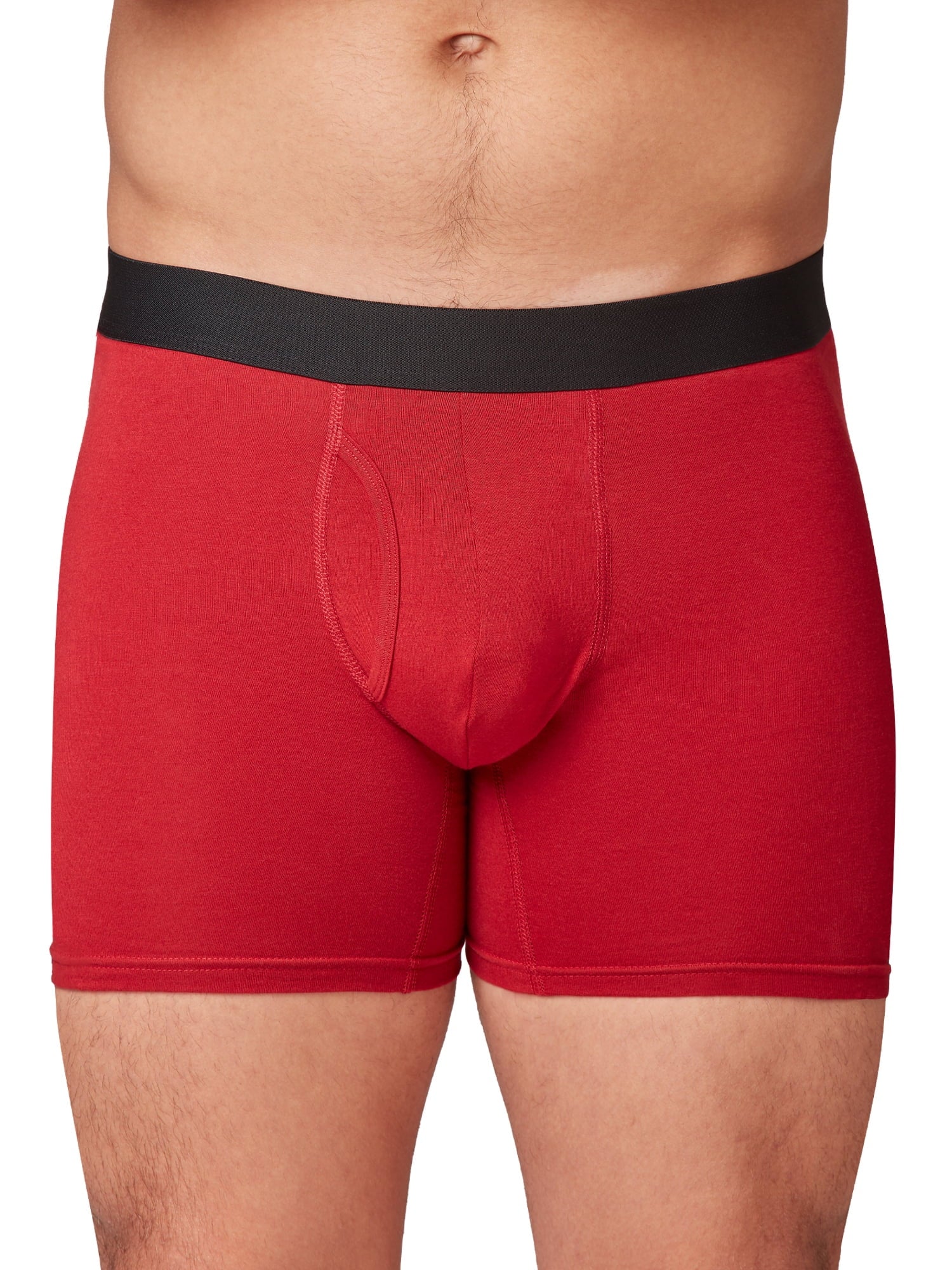 Athletic Works Men's Performance Cotton Boxer Brief, 6 Pack