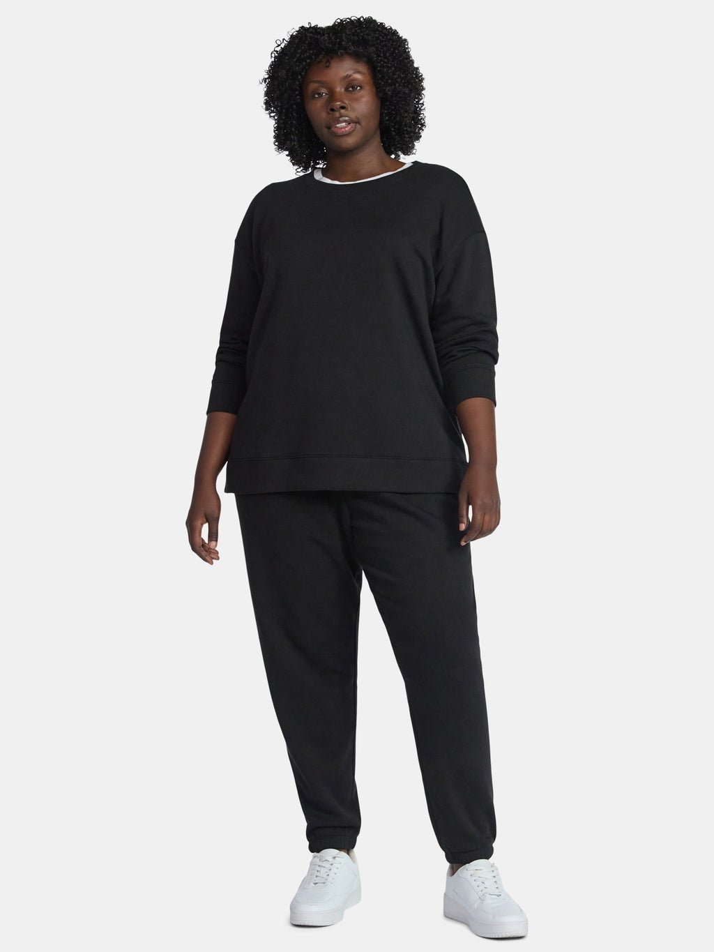 (2 pack) Terra & Sky Women's Plus Size Fleece Sweatshirt, Size 0X-5X