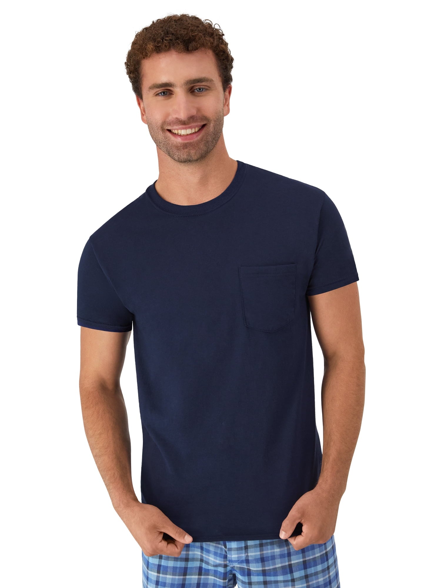 Hanes Men's Value Pack Assorted Pocket T-Shirt Undershirts, 6 Pack