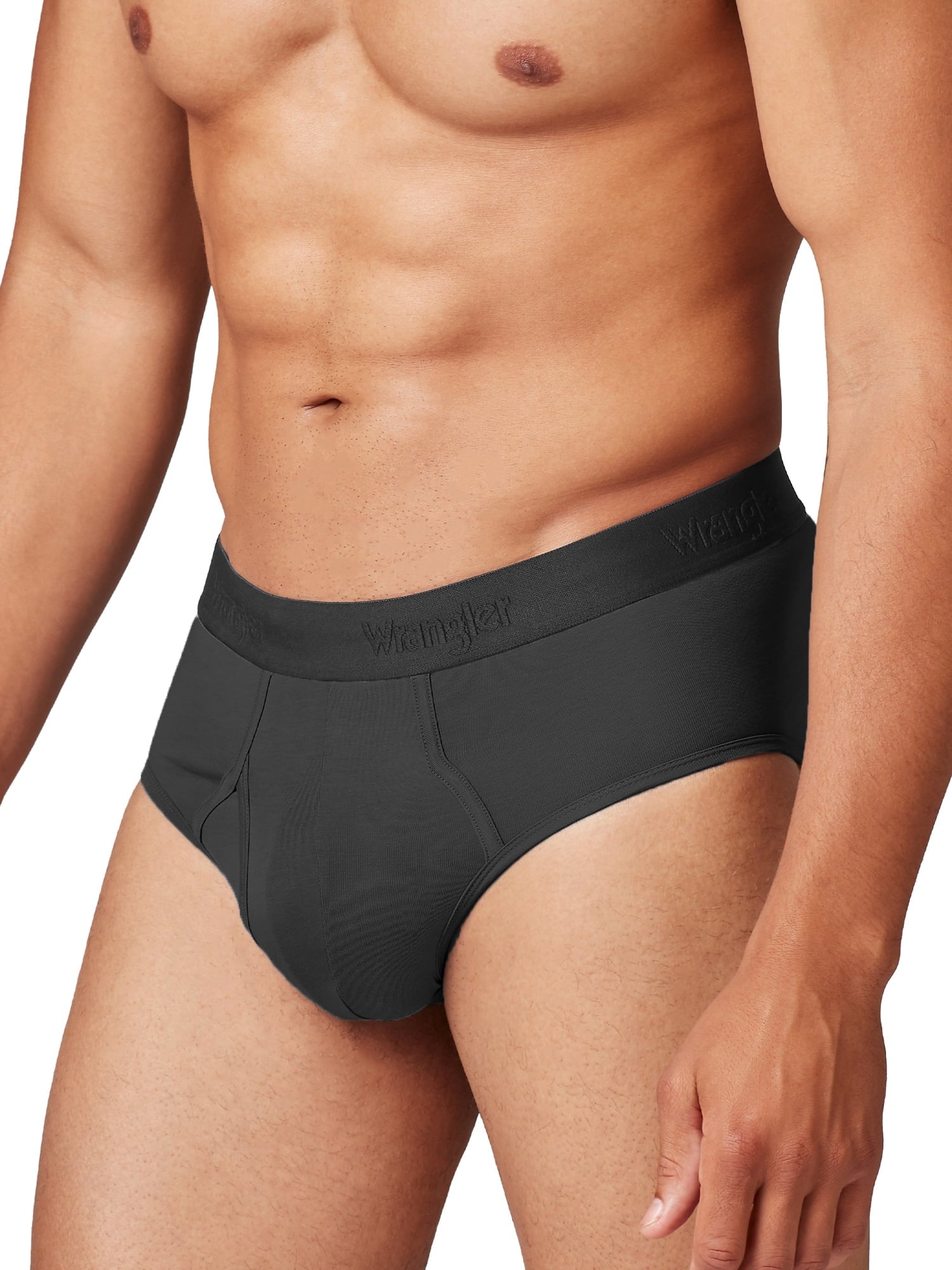 Wrangler Men's Cotton Stretch 6" Boxer Brief Men's Underwear, Small, Black/Dark Olive/Charcoal, 6-Pack