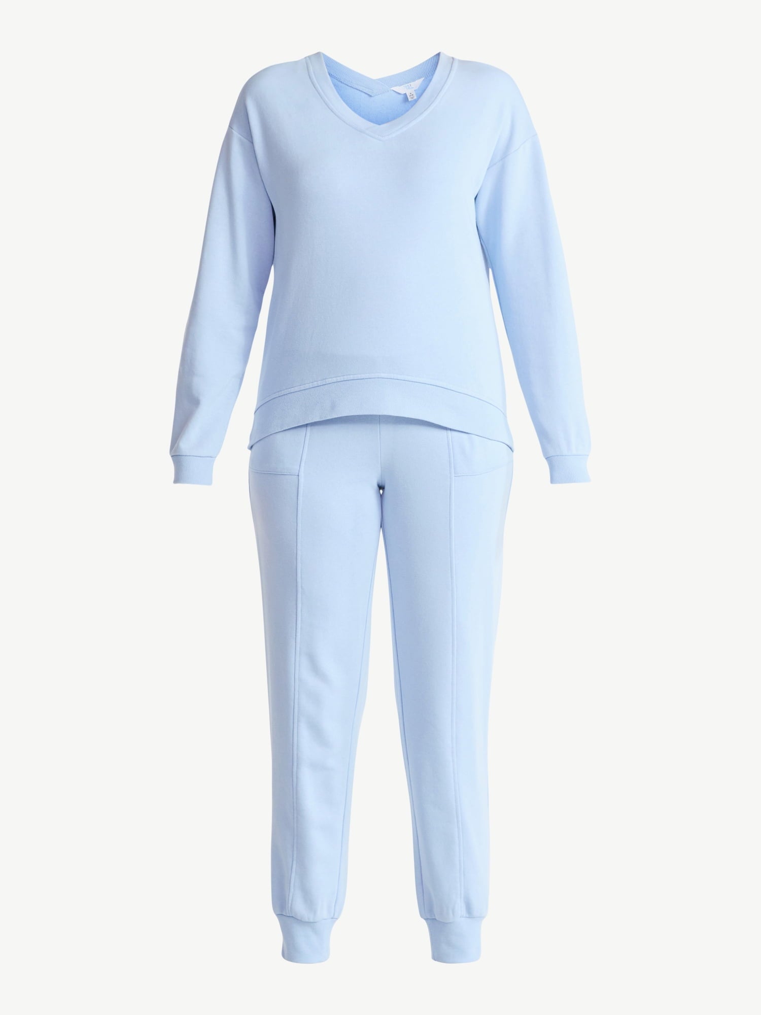 Time and Tru Women's and Women’s Plus French Terry Set, 2-Piece, Sizes XS-4X