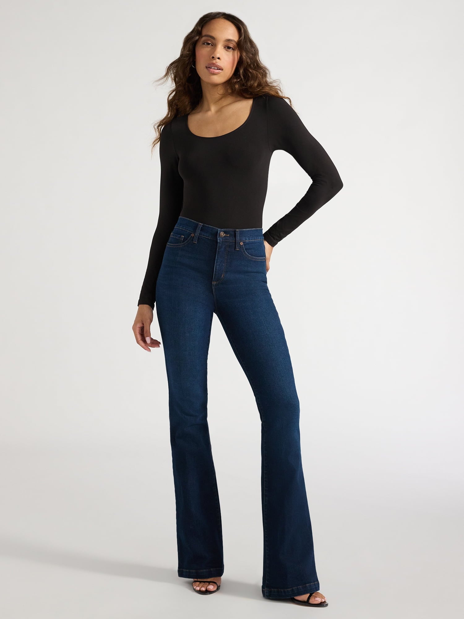 Sofia by Sofia Vergara Women's and Women's Plus Melisa Flare High Rise Jeans, 30.5", 32.5" and 34.5" Inseams, Sizes 0-28