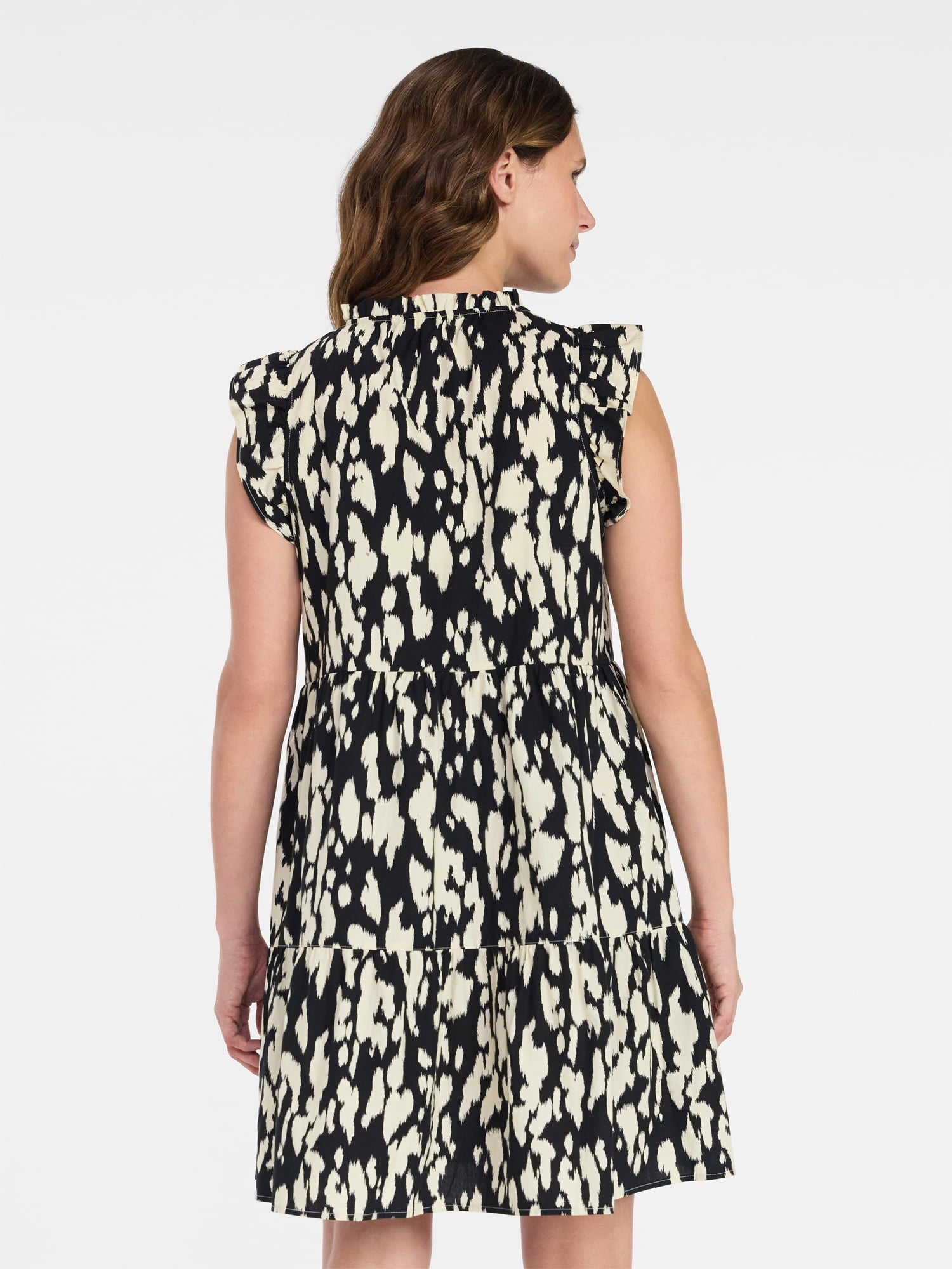 Time and Tru Women’s and Women’s Plus Flutter Sleeve Cotton Mini Dress, Sizes XS-4X