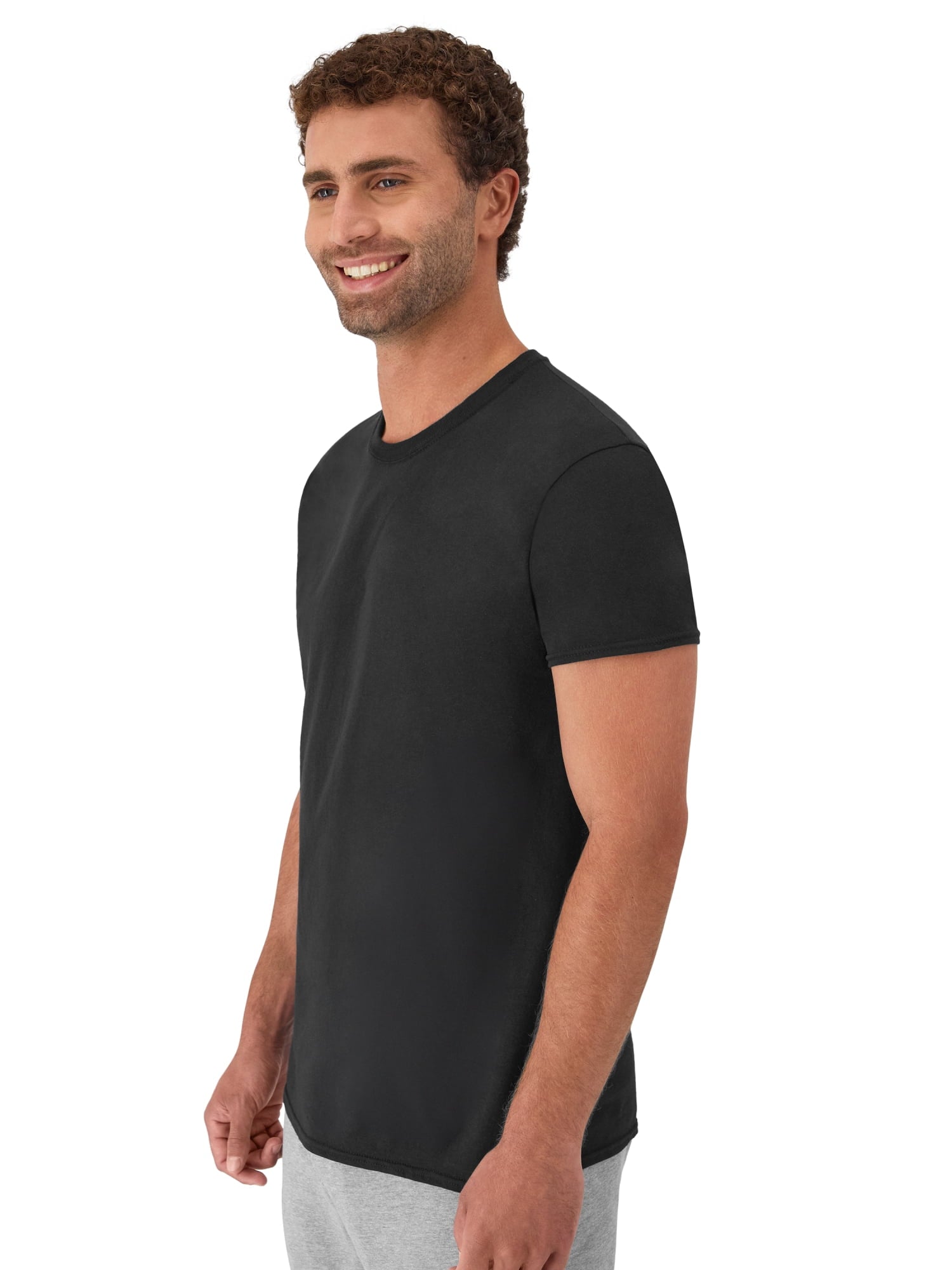 T-Shirt, 6-Pack, Moisture-Wicking T-Shirt Undershirts, Black/Grey/Blue