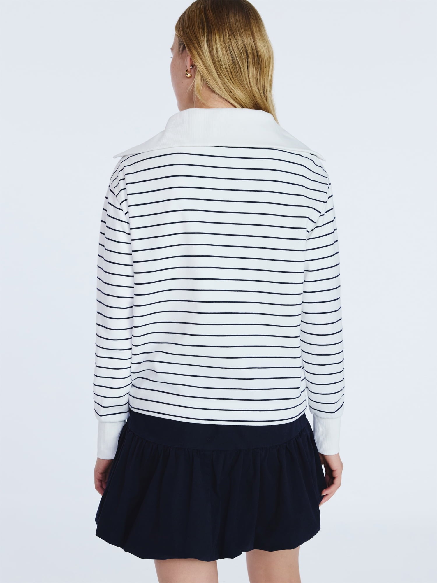 Free Assembly Women's and Women's Plus Sailor Collar Sweatshirt with Long Sleeves, Sizes XS-4X