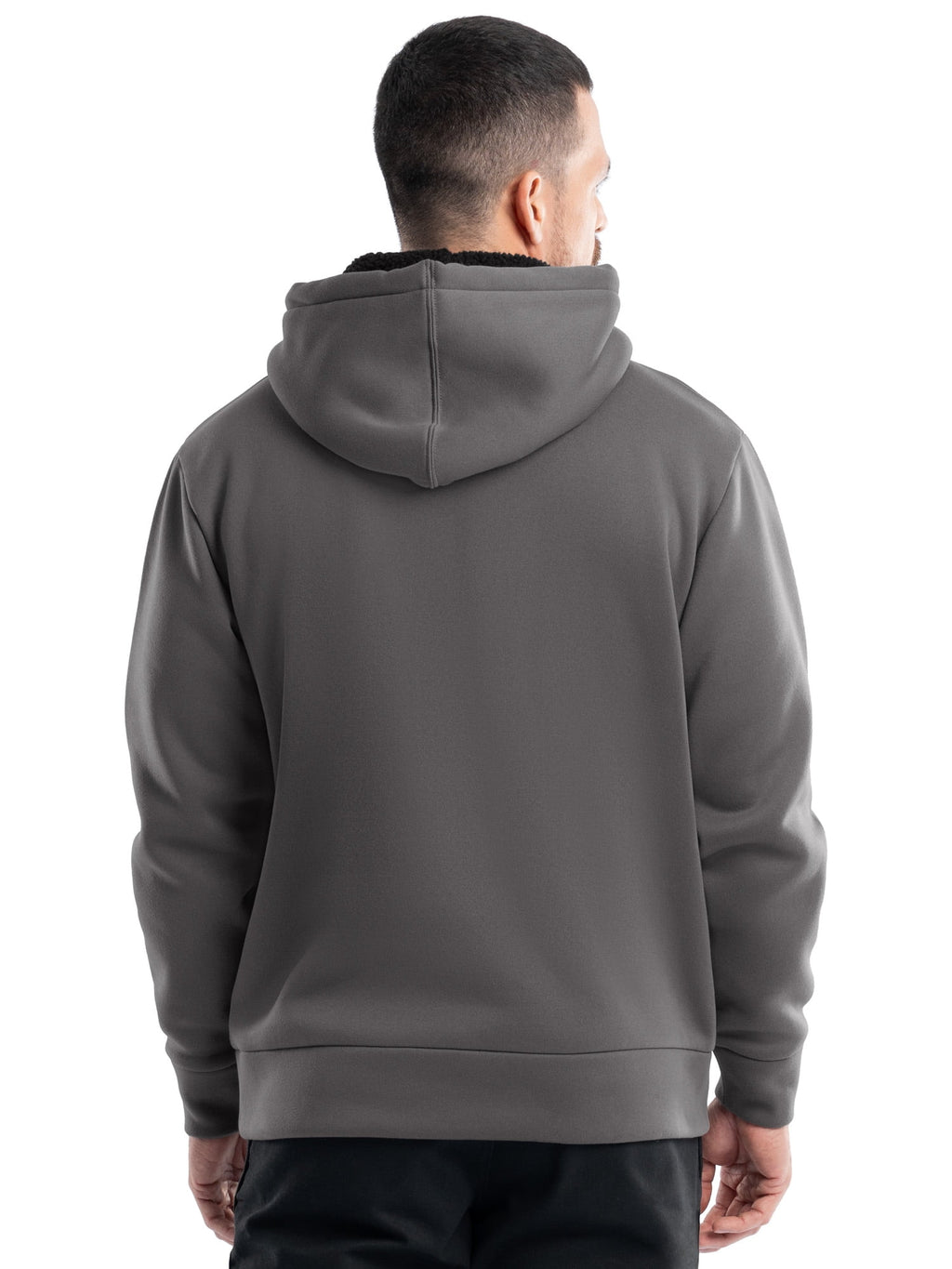 Wrangler Workwear Men's and Big Men's Relaxed Pullover Hoodie with Faux Shearling Lining, Sizes S-3XL