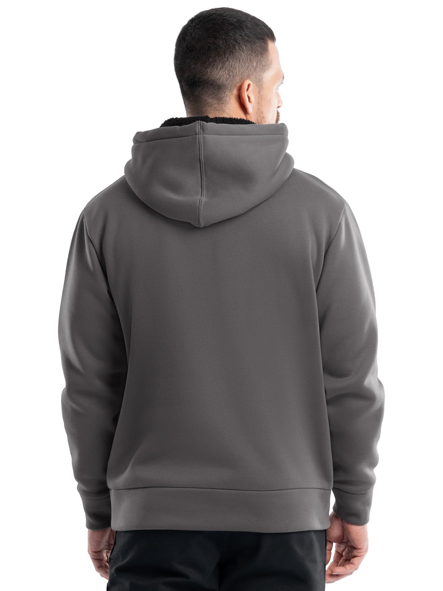 Wrangler Workwear Men's and Big Men's Relaxed Pullover Hoodie with Faux Shearling Lining, Sizes S-3XL